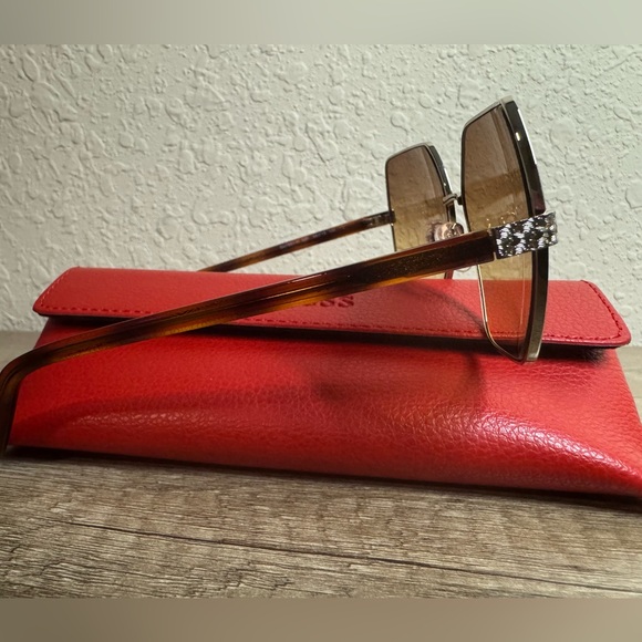 Guess Gold Frame Sunglasses with Brown Gradient Lenses